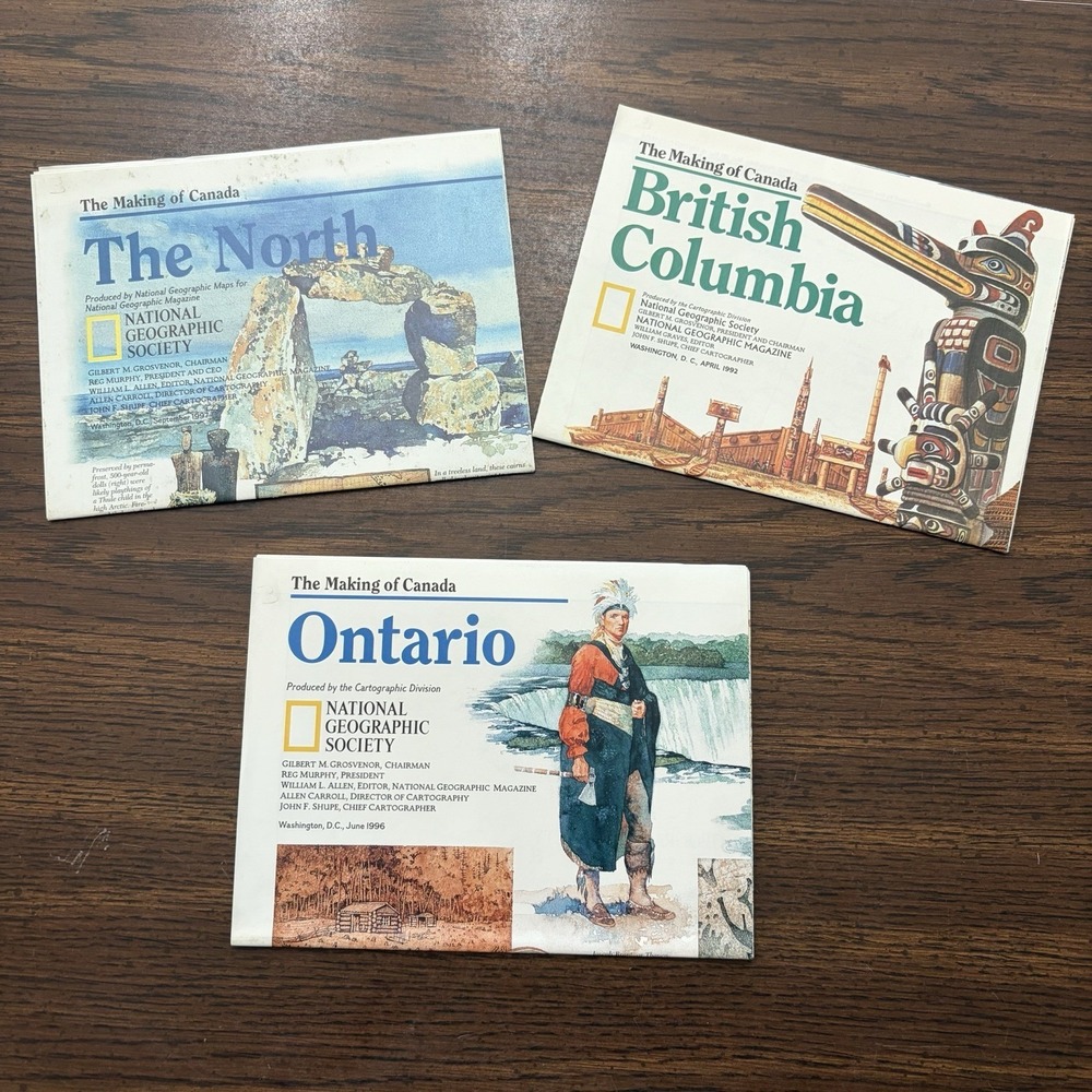 Vintage National Geographic The Making Of Canada Maps Lot Of 3 Ontario North